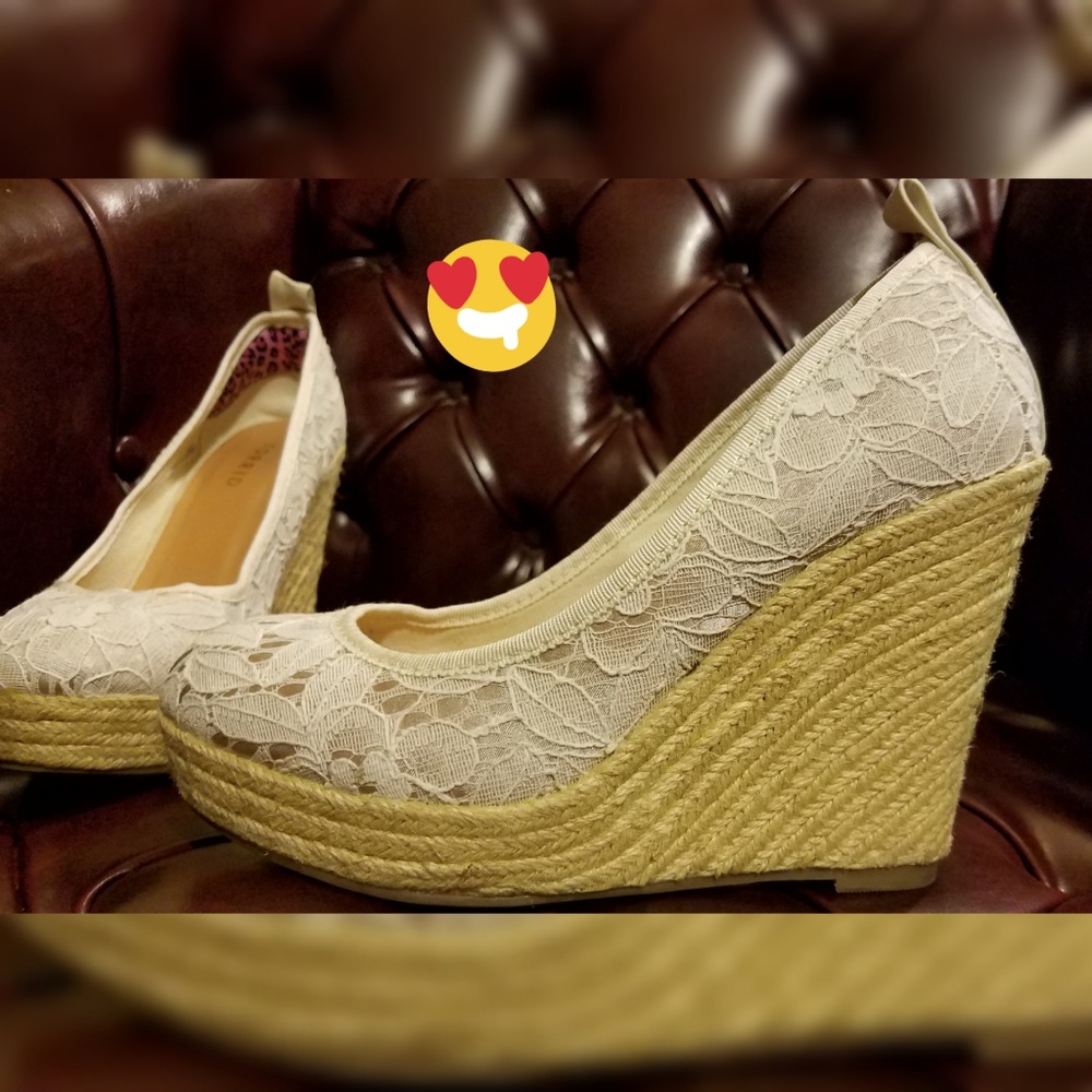 TORRID Crochet cream wedge